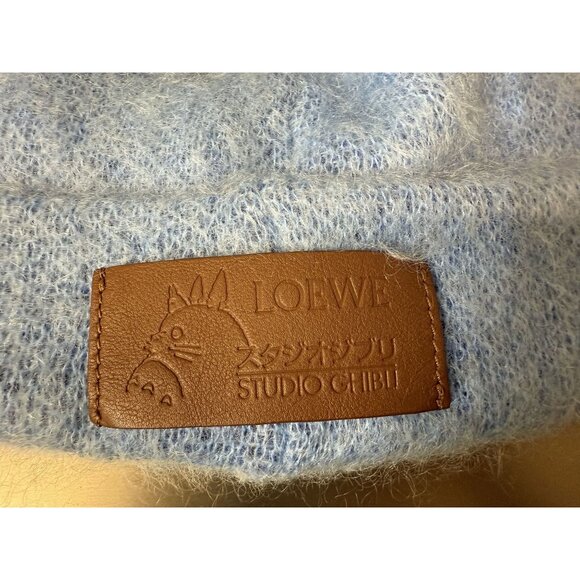 Loewe X Studio Ghibli Totoro Beanie Hat Blue Camouflage Eyes Design 50% Mohair W main image 7